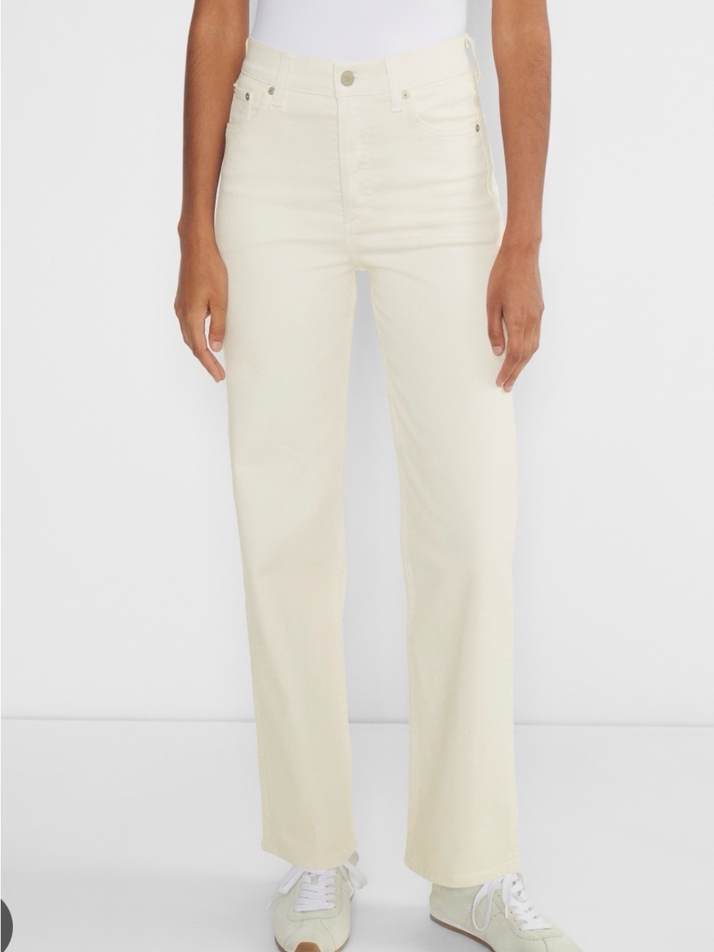 Denim Forum Straight Leg Jeans in Cream